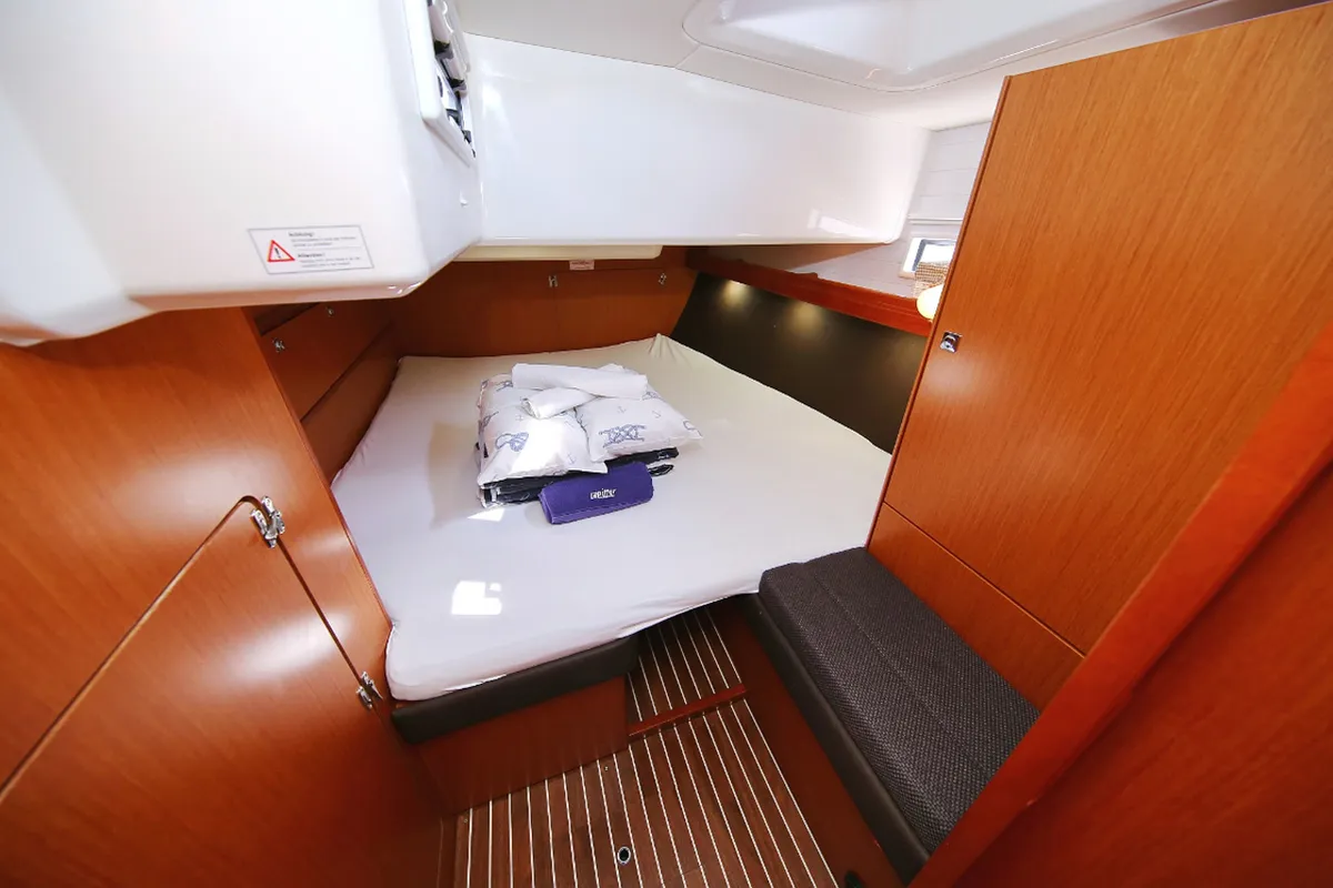Cabin on Wilma, a Bavaria Cruiser 36 sailboat at Grad Pula, Croatia