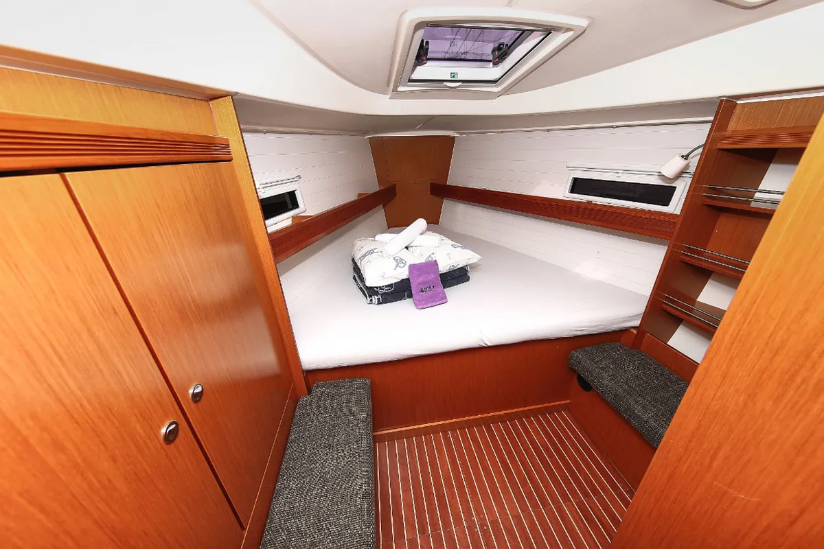 Cabin on Wilma, a Bavaria Cruiser 36 sailboat at Grad Pula, Croatia