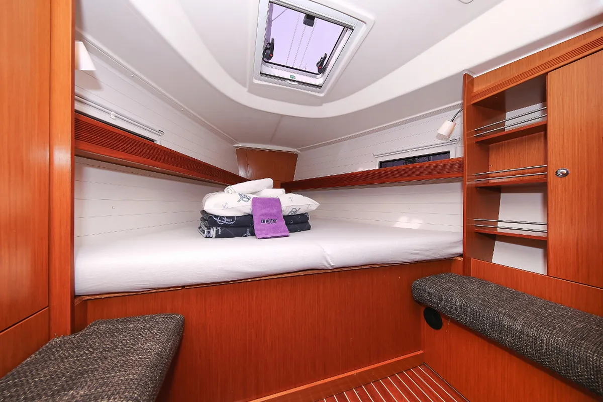 Cabin on Wilma, a Bavaria Cruiser 36 sailboat at Grad Pula, Croatia