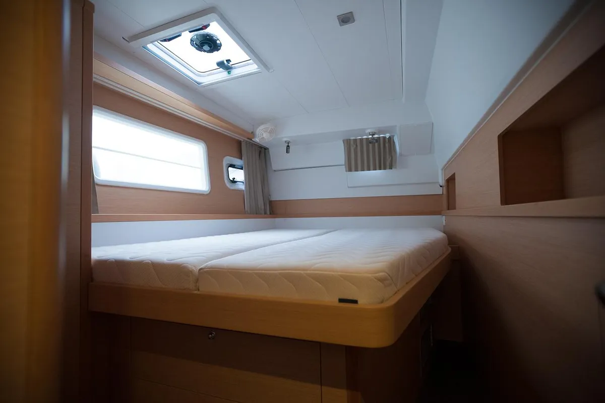 Cabin on Lady Dom, a Lagoon 400 S2 catamaran at Sithonia Municipal Unit, Greece