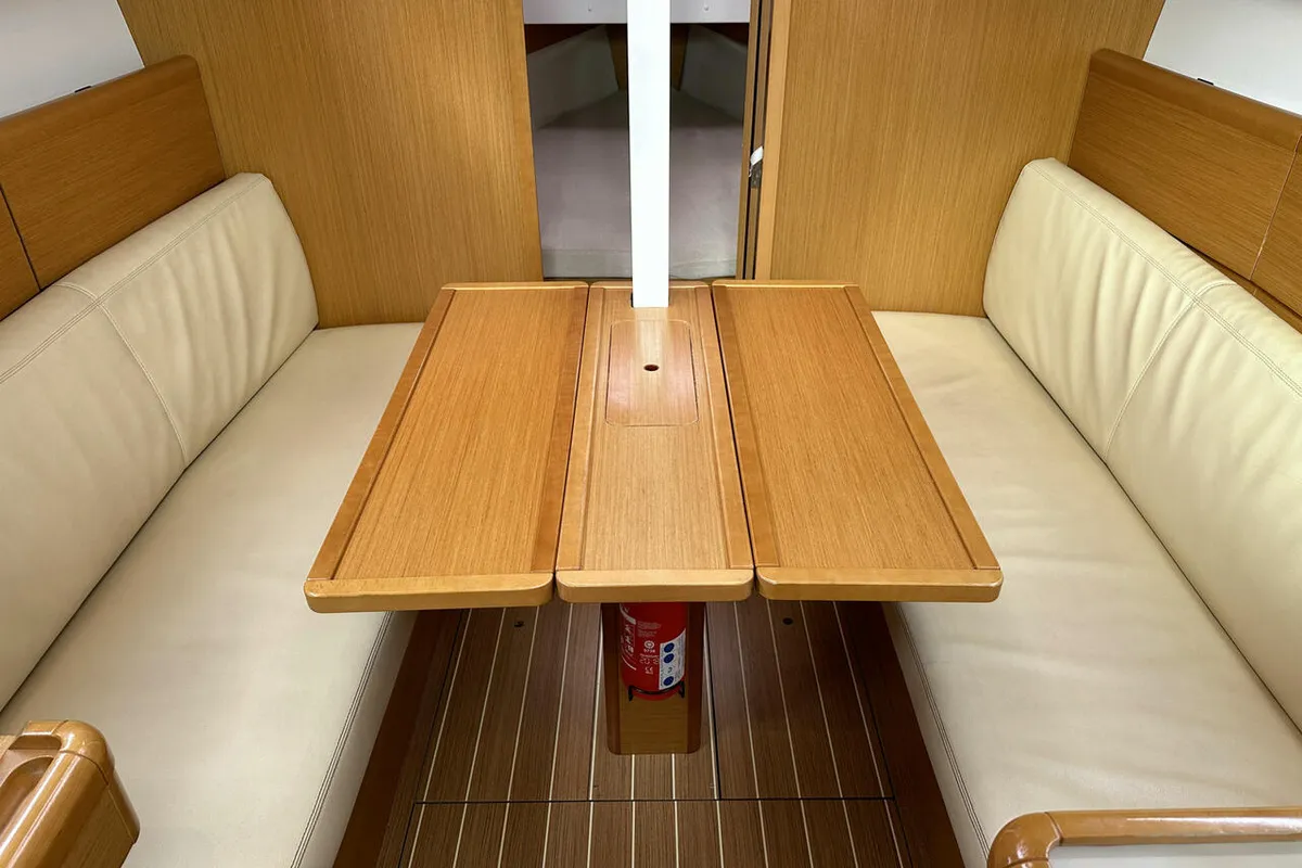 Salon of Storm, a Jeanneau Sun Odyssey 30i sailboat at Heiligenhafen, Germany