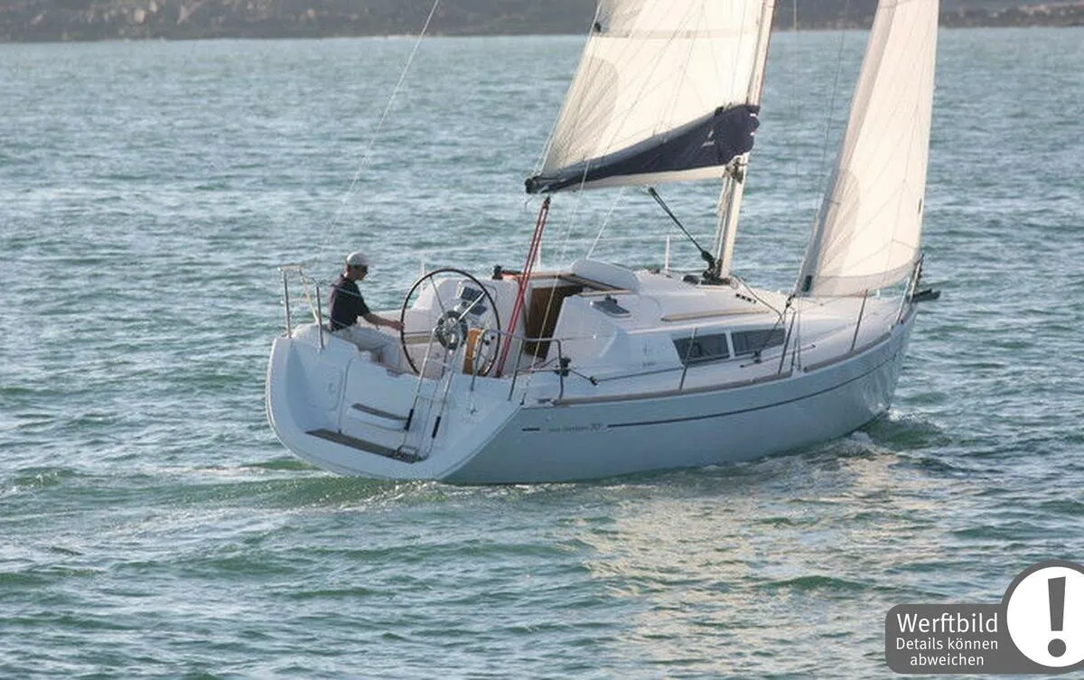 Exterior view of Storm, a Jeanneau Sun Odyssey 30i sailboat at Heiligenhafen, Germany