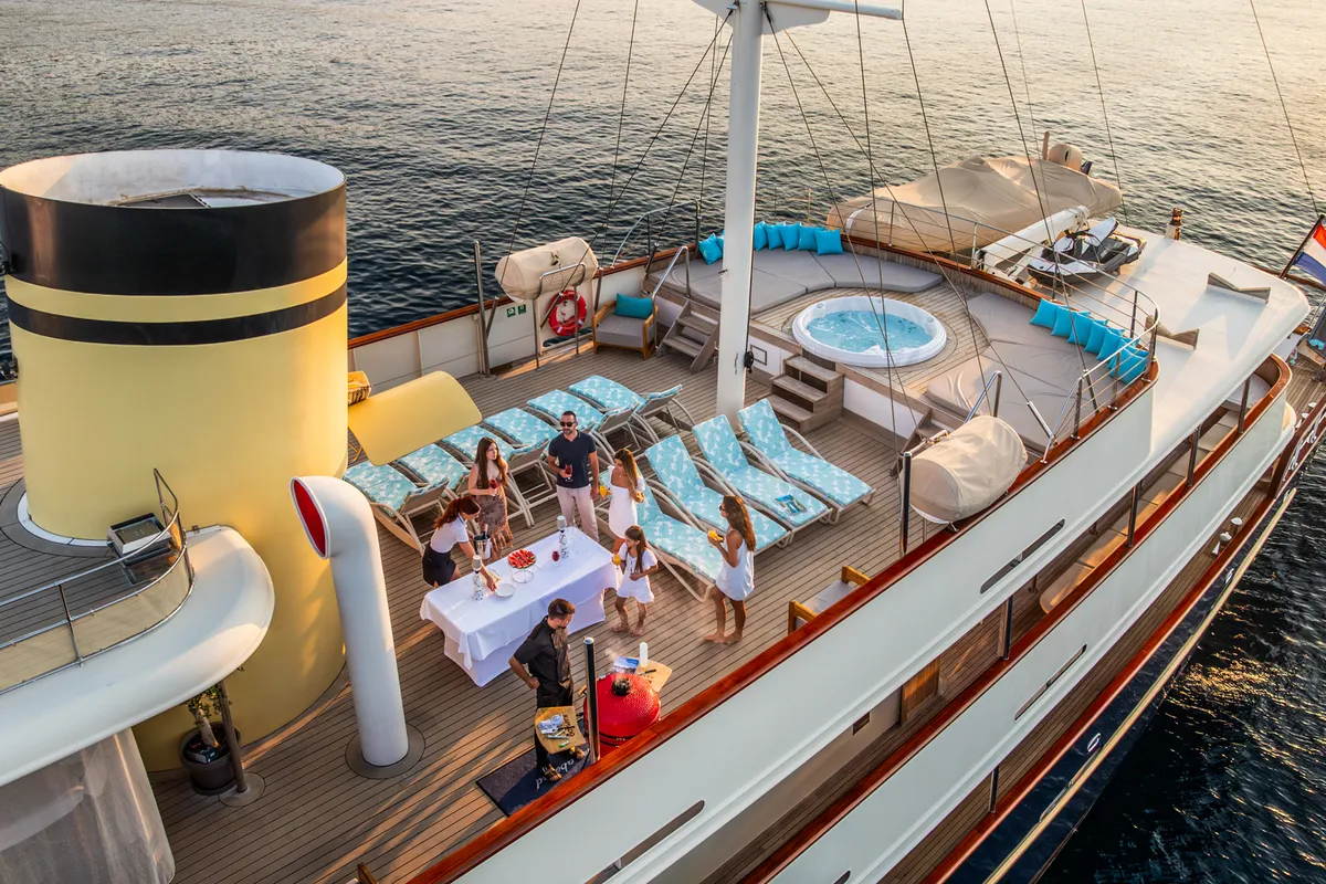 Deck of Casablanca, a Gulet Motoryacht motor yacht at Grad Trogir, Croatia