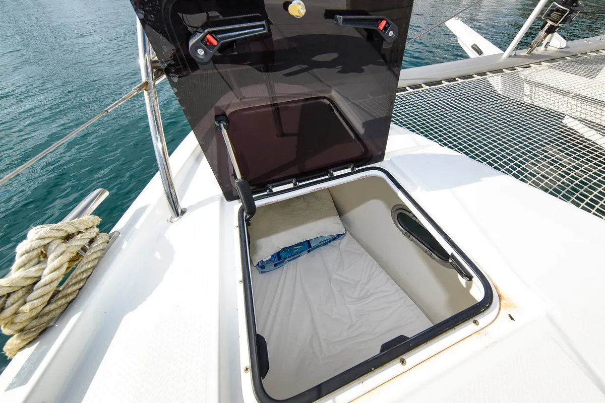 Le Bart, a Fountaine Pajot Astrea 42 catamaran at Zadar, Croatia
