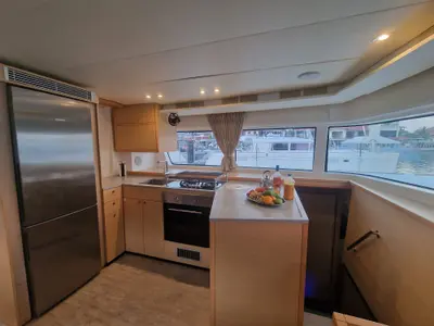 Galley of Takamaka, a Lagoon 52 catamaran at Alameda, United States