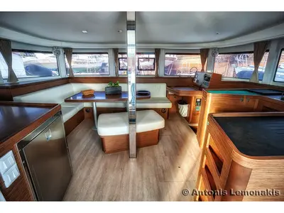 Salon of Winny (skippered only), a Lagoon 42 catamaran at Finikas, Greece
