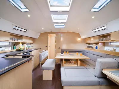 Galley of Star Doris, a Bavaria 45 Cruiser sailboat at Punat, Croatia