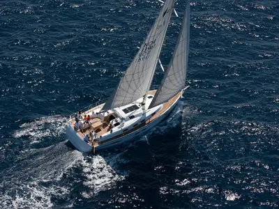 Exterior view of Star Doris, a Bavaria 45 Cruiser sailboat at Punat, Croatia
