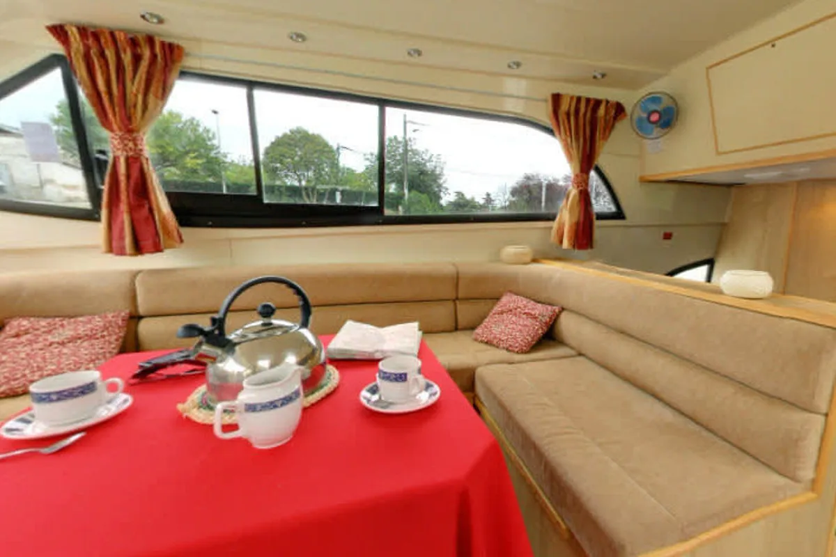 Salon of Mystique - Comfort Plus 7, a Cygnet Mystique motorboat at Saint-Didier, France