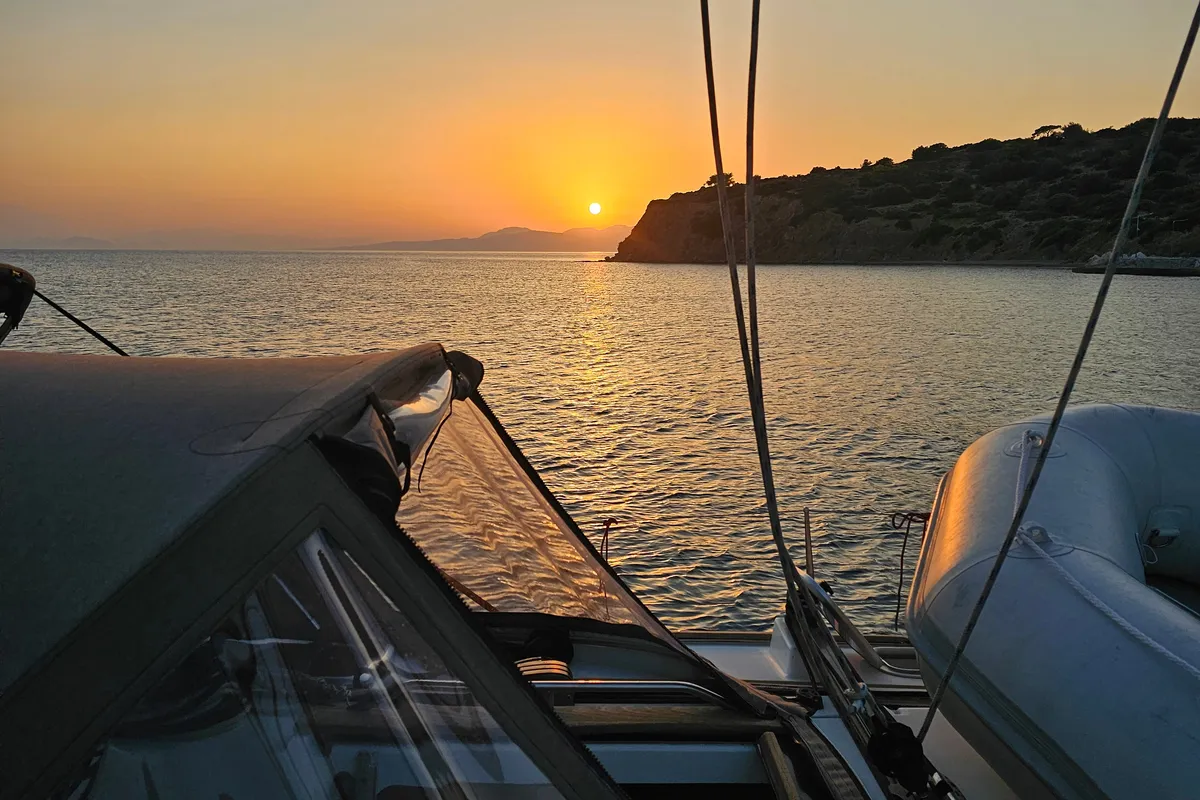 Deck of Comfort, a Jeanneau Sun Odyssey 42 i sailboat at Athens, Marina Delta Kallithea, Greece