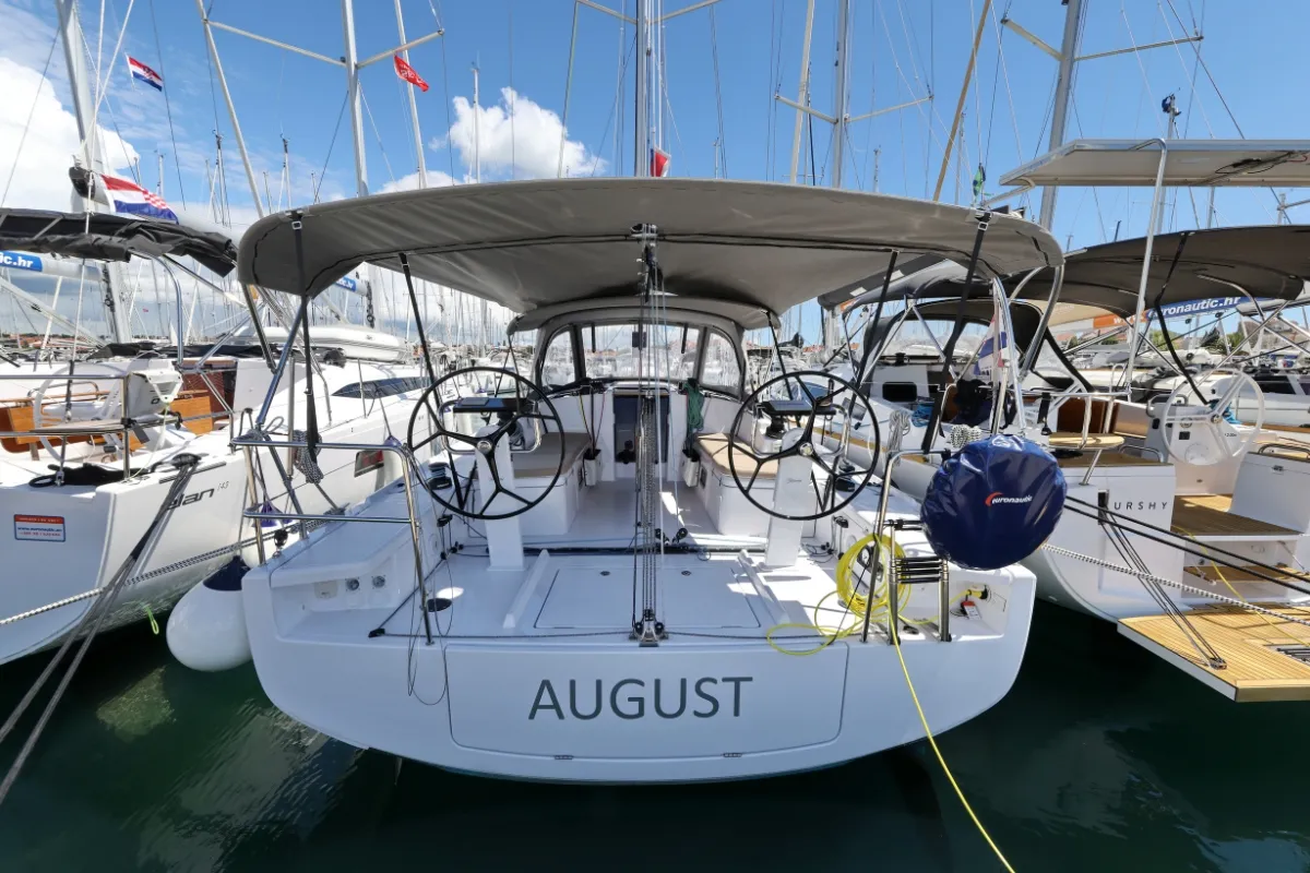 August, a Beneteau First 36 sailboat at Grad Biograd na Moru, Croatia