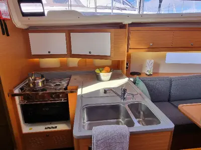 Galley of Vasco, a Dufour 37 sailboat at Vallauris, France