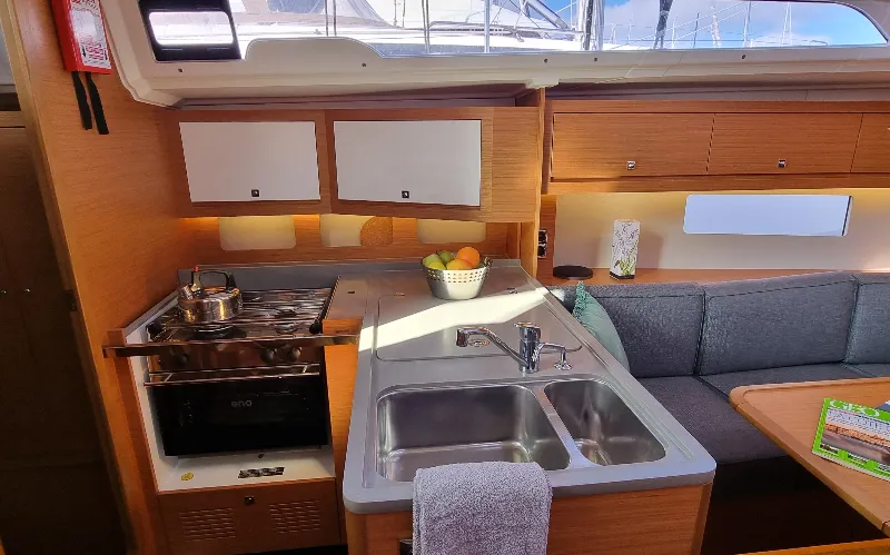 Galley of Vasco, a Dufour 37 sailboat at Vallauris, France