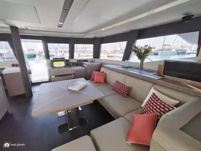Galley of Liberta', a Fountaine Pajot Samana 59 catamaran at Castellammare di Stabia, Italy