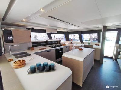 Galley of Liberta', a Fountaine Pajot Samana 59 catamaran at Castellammare di Stabia, Italy