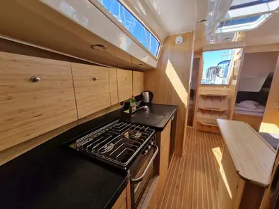 Galley of NN2, a Scandinavia 35 sailboat at Grad Biograd na Moru, Croatia
