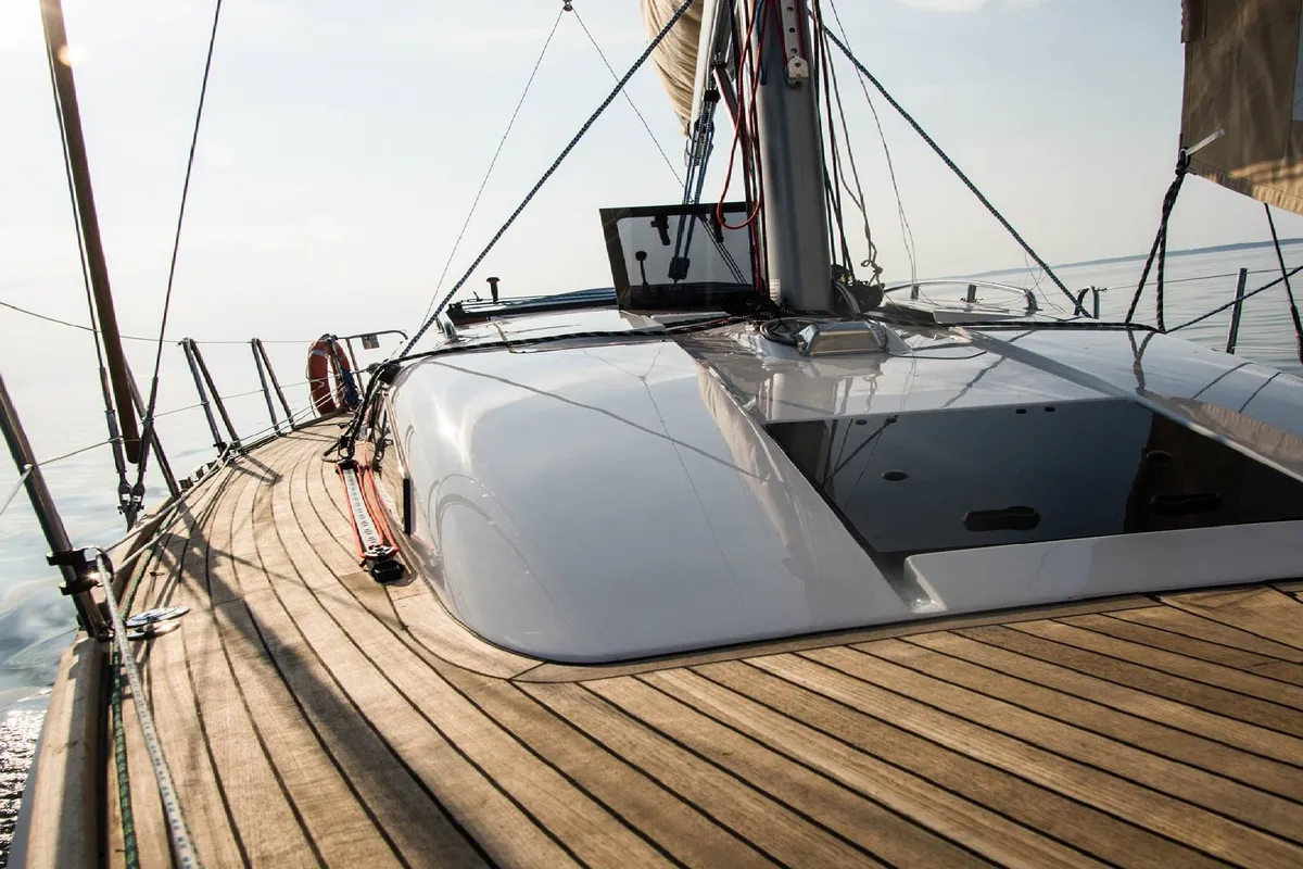 Deck of NN2, a Scandinavia 35 sailboat at Grad Biograd na Moru, Croatia