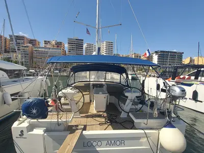 Cockpit of Loco Amor, a Beneteau Oceanis 46.1 sailboat at Seget Donji, Croatia