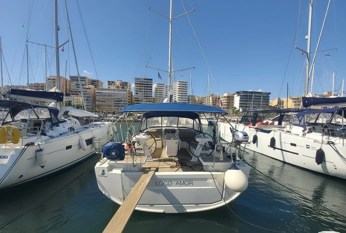 Exterior view of Loco Amor, a Beneteau Oceanis 46.1 sailboat at Seget Donji, Croatia
