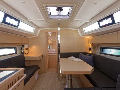 Salon of Skye, a Bavaria C38 sailboat at Grad Kaštela, Croatia