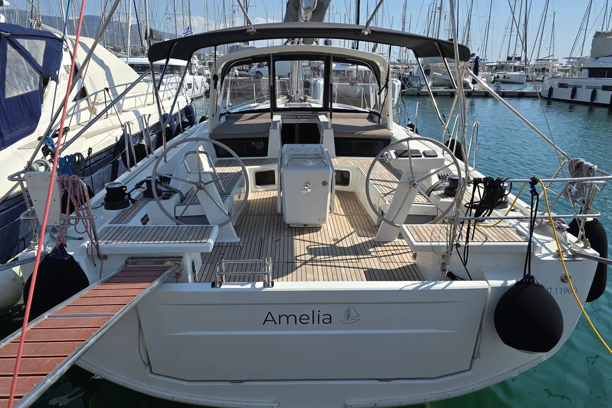 Amelia, a Beneteau Oceanis 51.1 sailboat at Athens, Greece