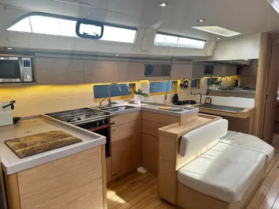 Galley of Amelia, a Beneteau Oceanis 51.1 sailboat at Athens, Greece