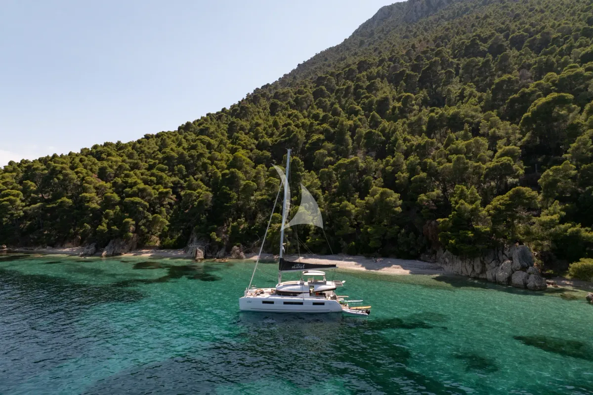 Aranel, a Lagoon 51 catamaran at Municipal Unit of Lefkada, Greece