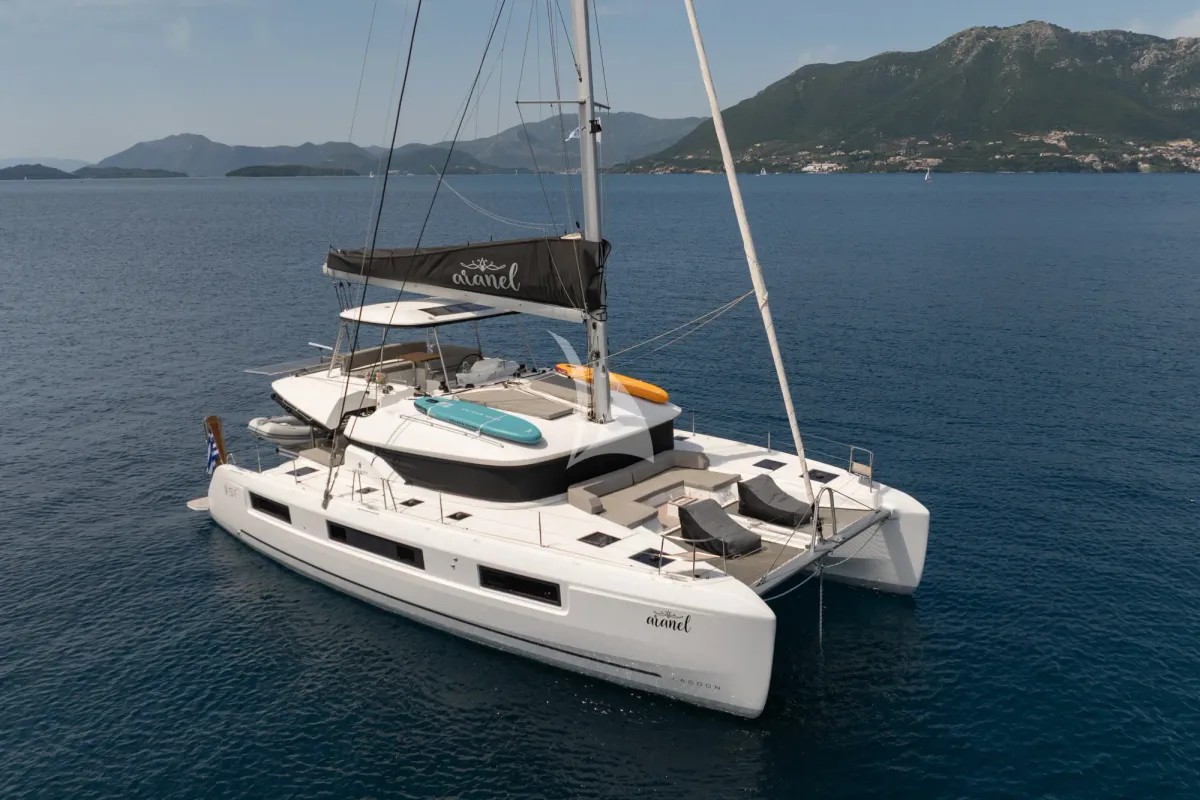 Aranel, a Lagoon 51 catamaran at Municipal Unit of Lefkada, Greece