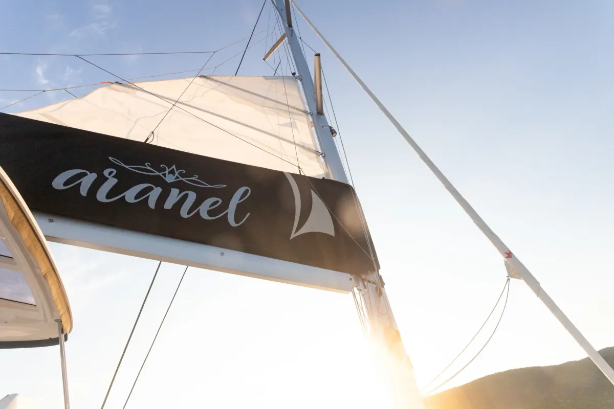 Aranel, a Lagoon 51 catamaran at Municipal Unit of Lefkada, Greece