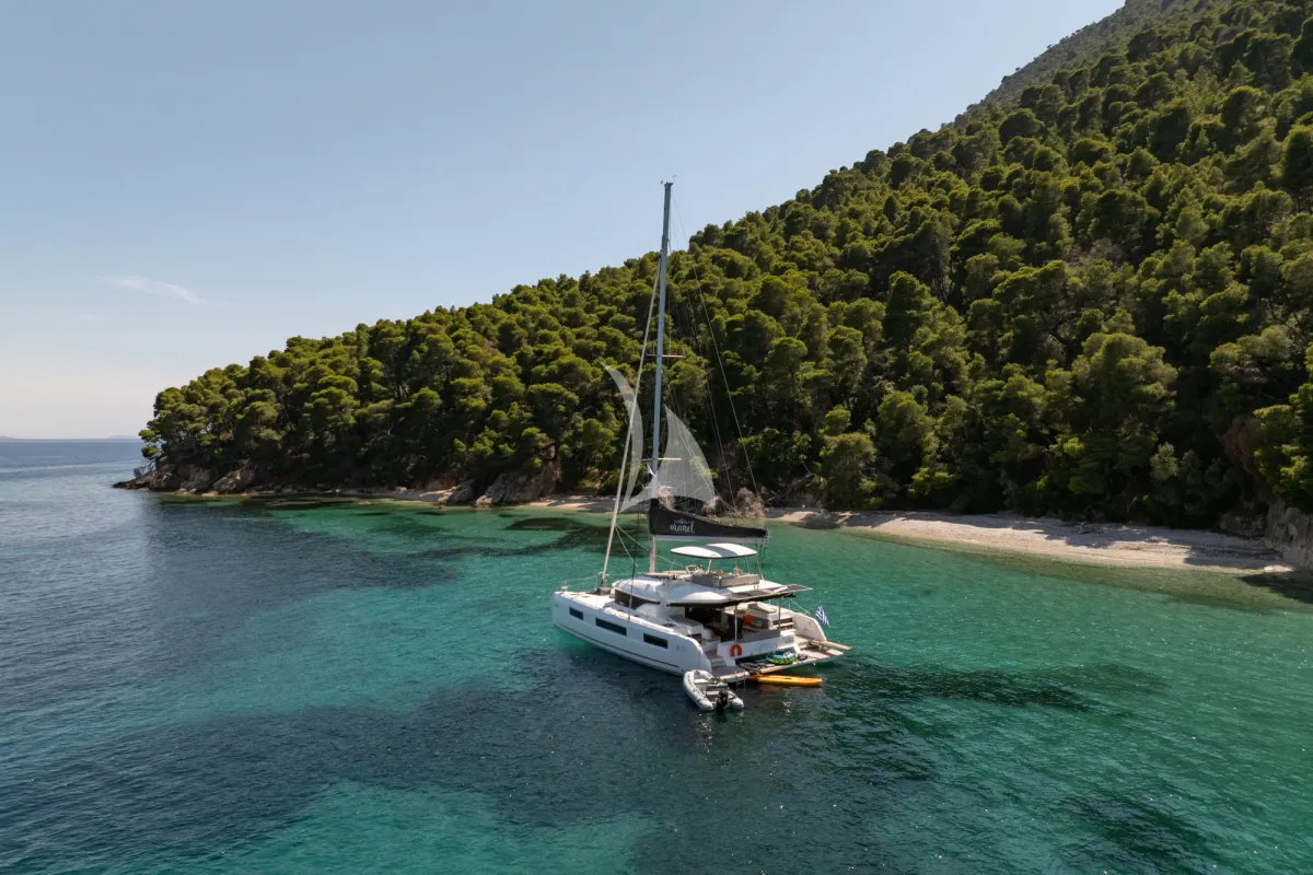 Aranel, a Lagoon 51 catamaran at Municipal Unit of Lefkada, Greece