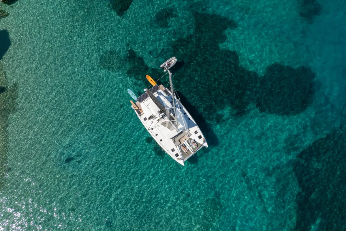 Aranel, a Lagoon 51 catamaran at Municipal Unit of Lefkada, Greece