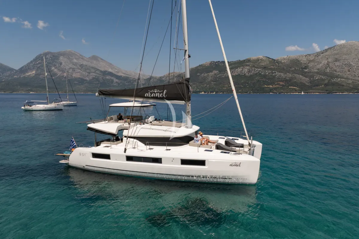 Aranel, a Lagoon 51 catamaran at Municipal Unit of Lefkada, Greece
