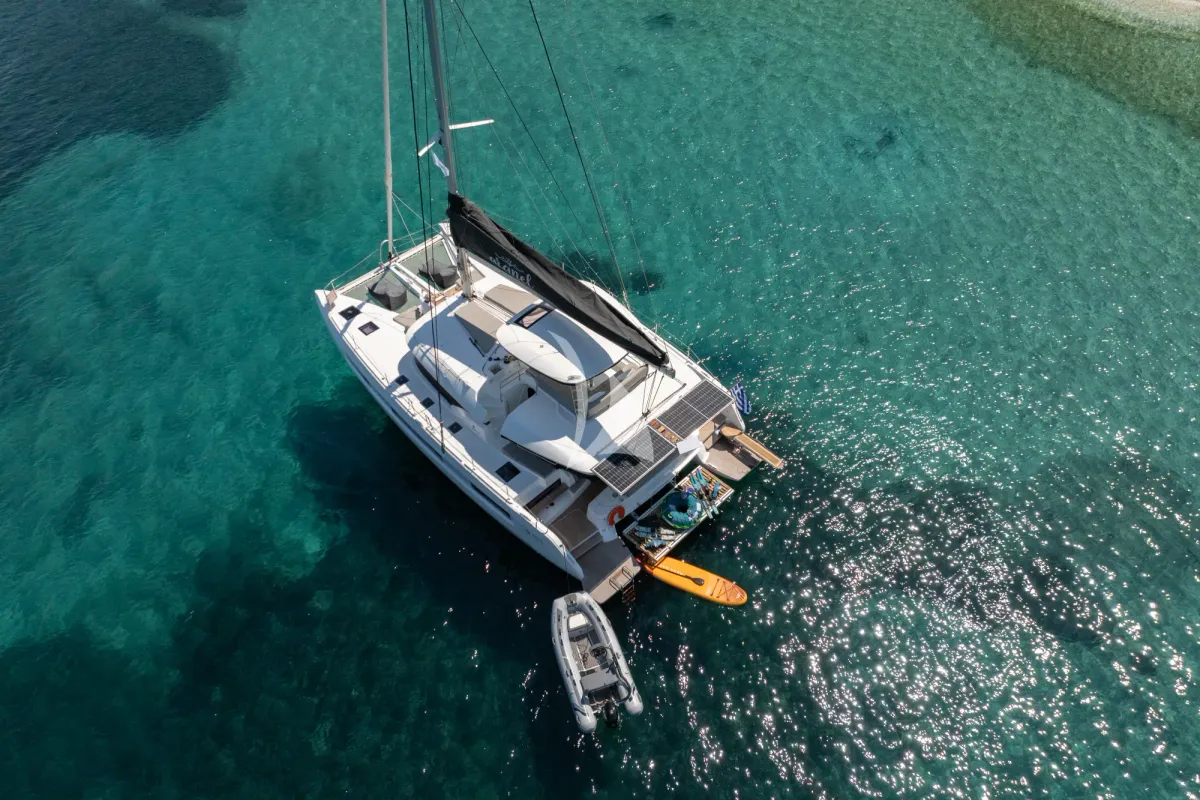 Aranel, a Lagoon 51 catamaran at Municipal Unit of Lefkada, Greece