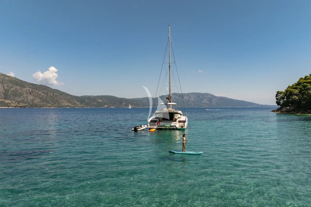 Aranel, a Lagoon 51 catamaran at Municipal Unit of Lefkada, Greece