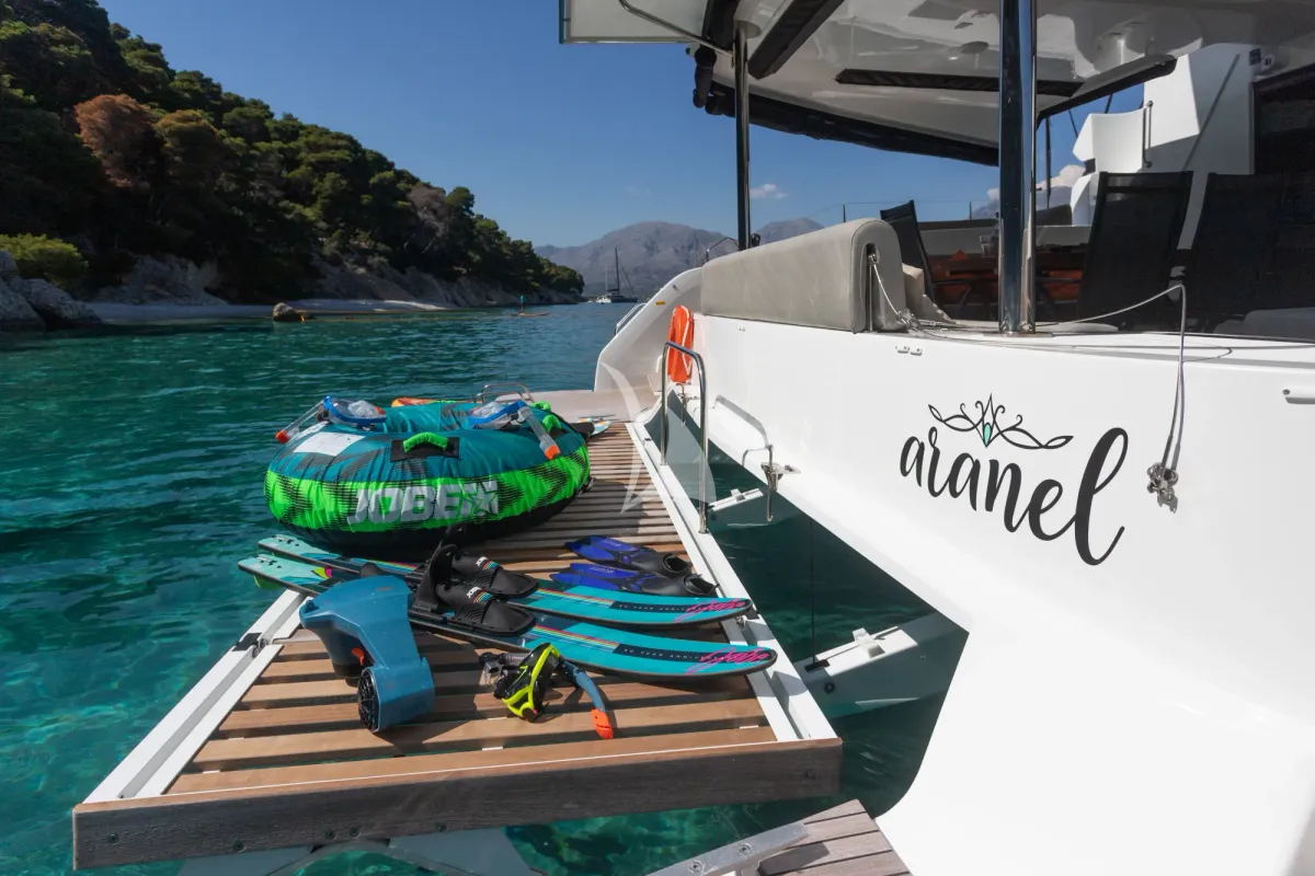 Aranel, a Lagoon 51 catamaran at Municipal Unit of Lefkada, Greece