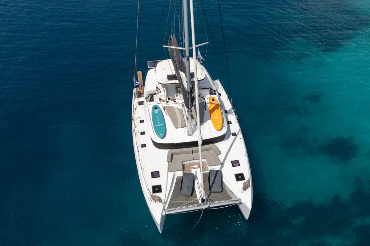 Aranel, a Lagoon 51 catamaran at Municipal Unit of Lefkada, Greece