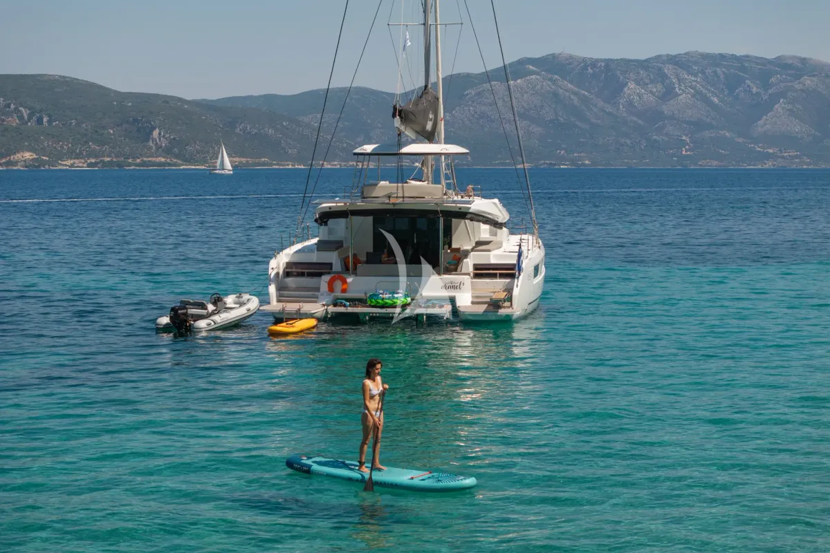 Aranel, a Lagoon 51 catamaran at Municipal Unit of Lefkada, Greece