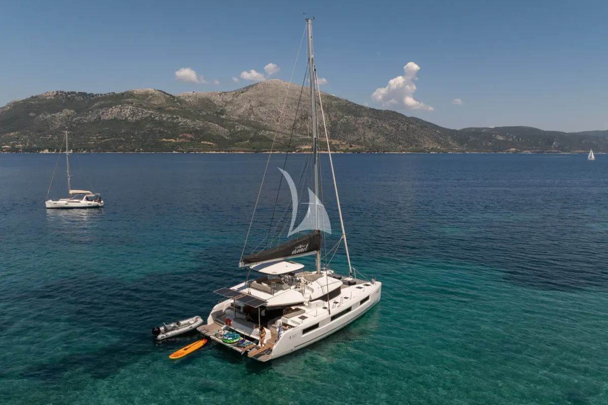 Aranel, a Lagoon 51 catamaran at Municipal Unit of Lefkada, Greece