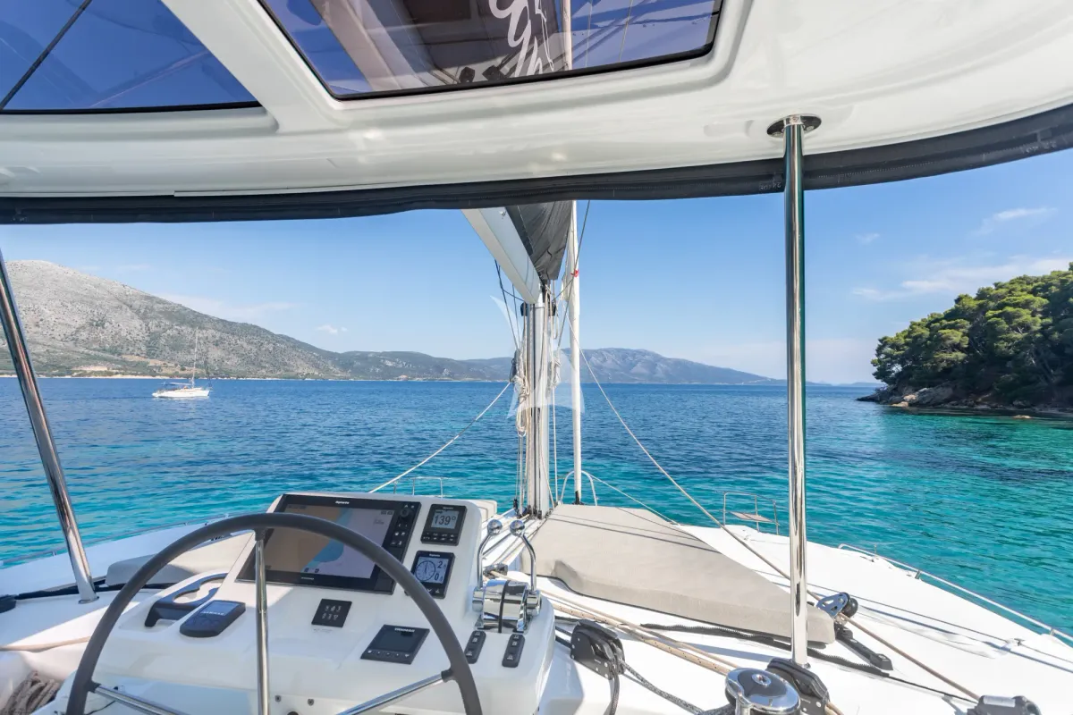 Aranel, a Lagoon 51 catamaran at Municipal Unit of Lefkada, Greece