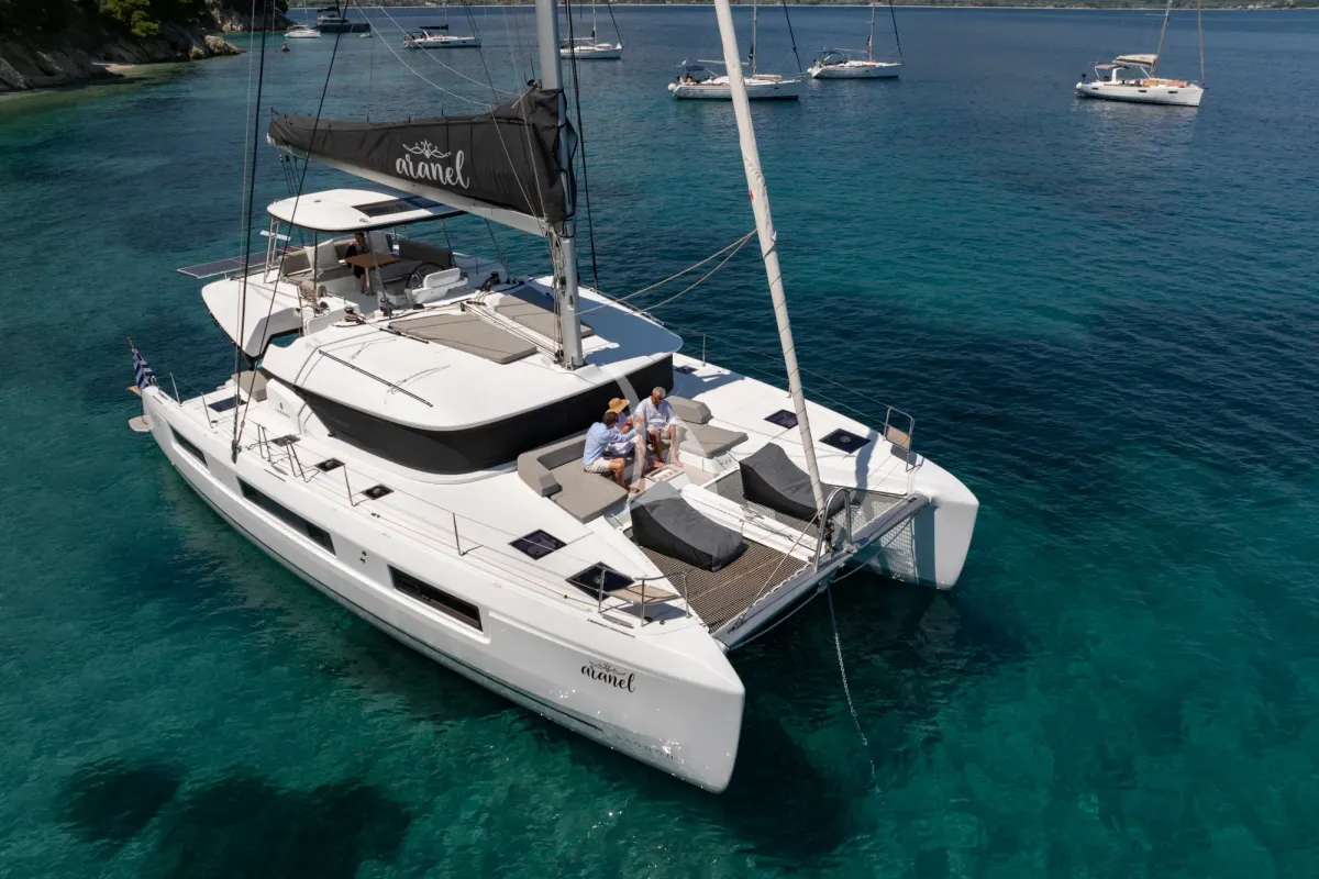 Aranel, a Lagoon 51 catamaran at Municipal Unit of Lefkada, Greece