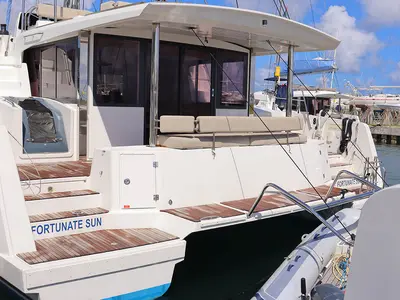 Fortunate Sun, a Bali 4.6 catamaran at Road Town, British Virgin Islands