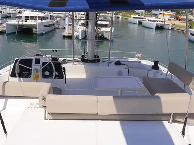 Galley of Fortunate Sun, a Bali 4.6 catamaran at Parham Town, British Virgin Islands