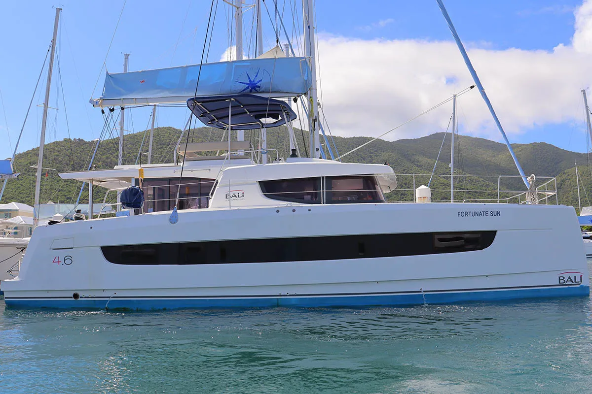 Fortunate Sun, a Bali 4.6 catamaran at Road Town, British Virgin Islands