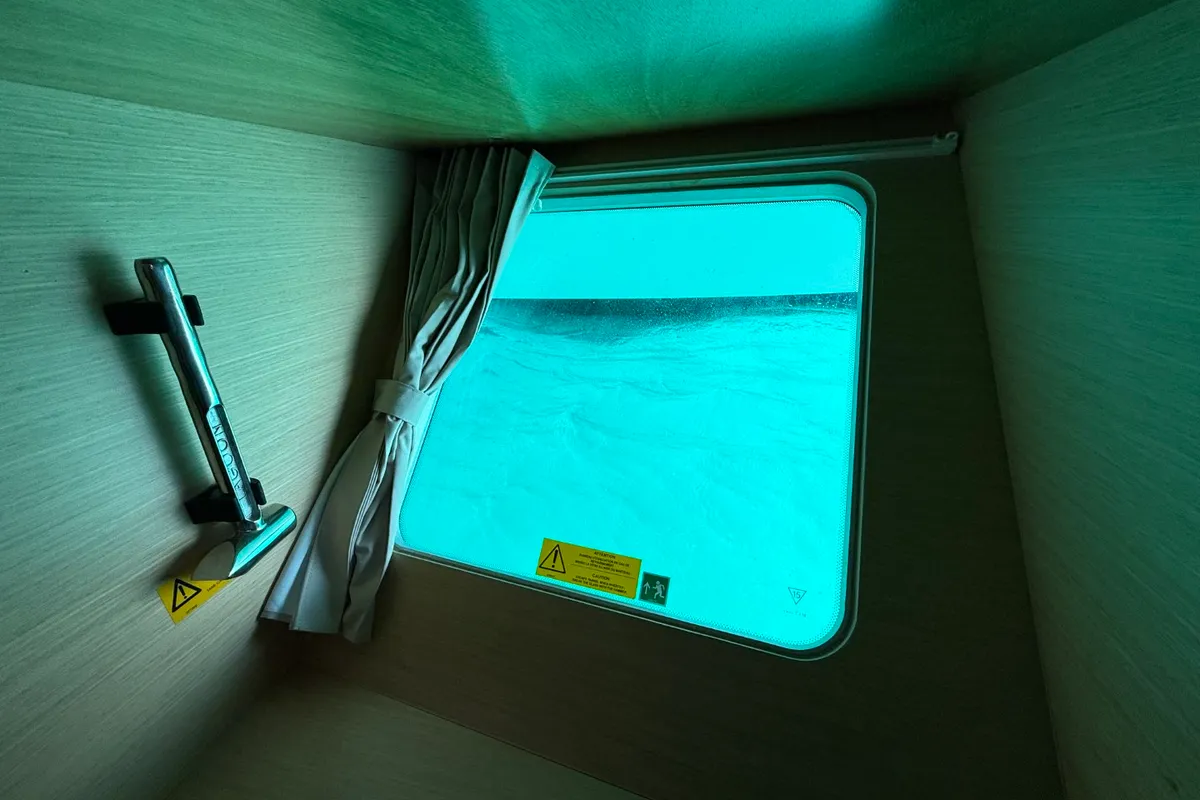 Cabin on Cava, a Lagoon 39 catamaran at Lavrion, Greece