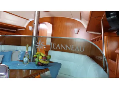 Salon of Kama, a Jeanneau Sun Odyssey 35 sailboat at Municipal Unit of Nea Peramos, Greece