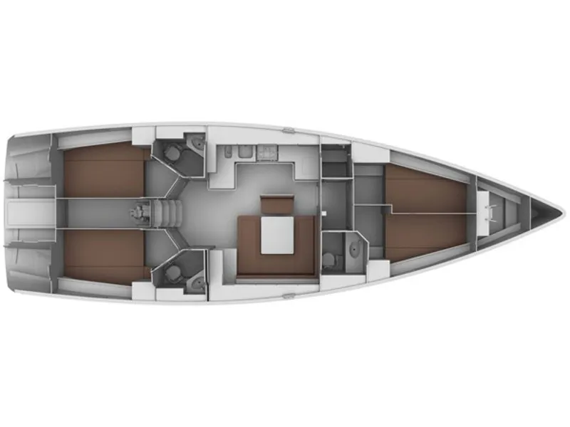 Floor plan of Tiresia, a Bavaria 45 Cruiser sailboat at San Vincenzo, Italy
