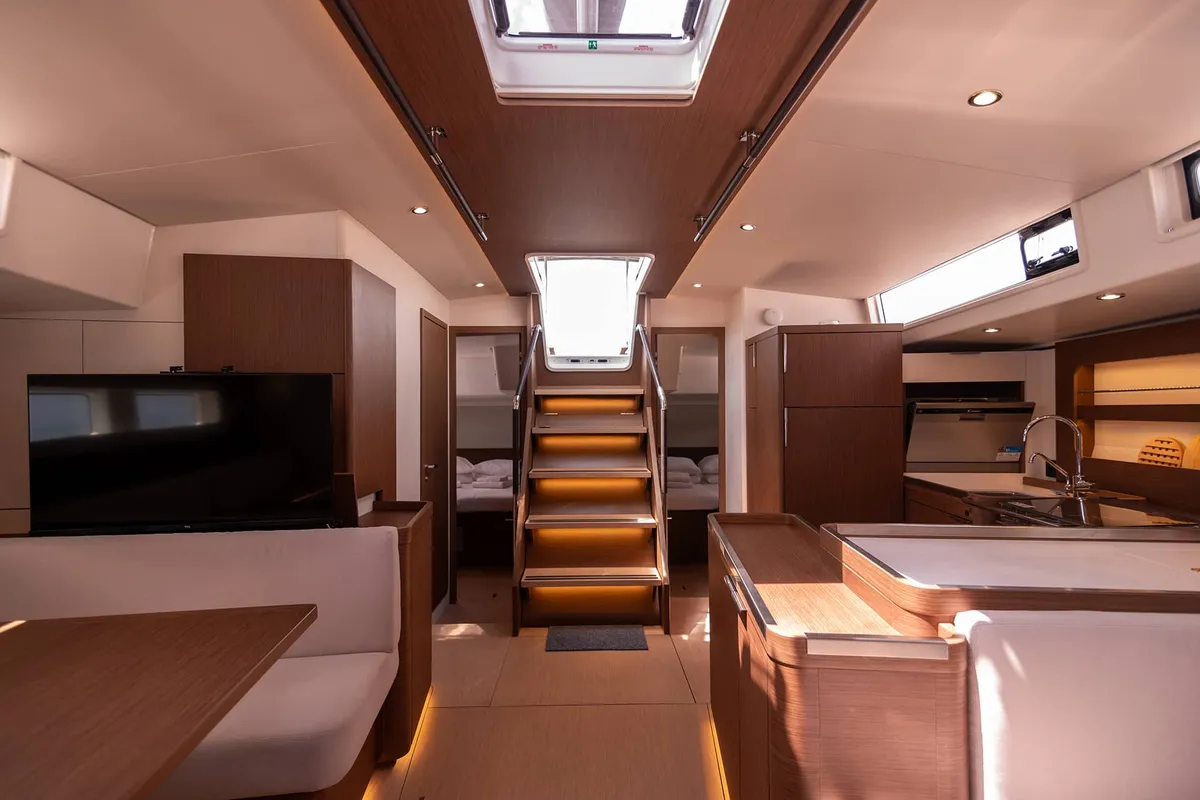 Salon of Spring Song, a Beneteau Oceanis 54 sailboat at Grad Kaštela, Croatia