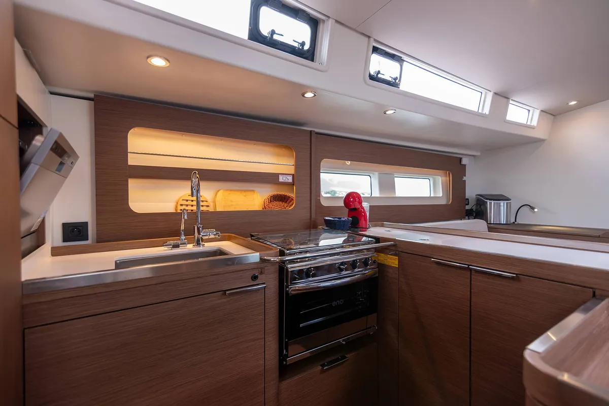 Salon of Spring Song, a Beneteau Oceanis 54 sailboat at Grad Kaštela, Croatia
