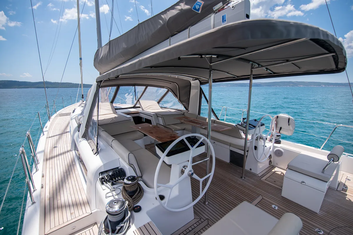Spring Song, a Beneteau Oceanis 54 sailboat at Grad Kaštela, Croatia