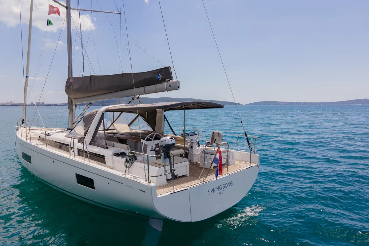 Spring Song, a Beneteau Oceanis 54 sailboat at Grad Kaštela, Croatia